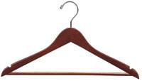 17" Walnut Suit Hanger - Chrome Hook