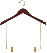 17" Walnut Coordinate Hanger - Brass Hook
