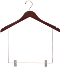 17" Walnut Coordinate Hanger - Chrome Hook