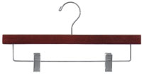 14" Walnut Pant/Skirt Hanger - Chrome Hook