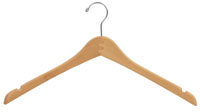 17" Natural Wood Top Hanger - Chrome Hook