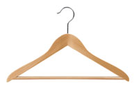 17" Natural Wood Coat Hanger - Chrome Hook