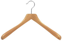 17" Natural Wood Coat Hanger - Chrome Hook