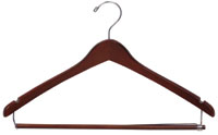 17" Walnut Suit Hanger - Chrome Hook