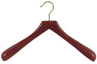 18" Walnut Coat Hanger - Brass Hook