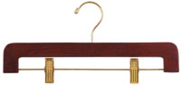 14" Walnut Pant/Skirt Hanger - Brass Hook