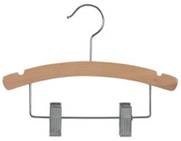 10" Children's Combination  - Natural Wood Hanger - Chrome Hook