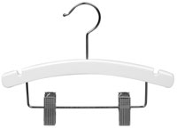 10" Children's Combination - White Wood Hanger - Chrome Hook