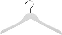17" White Top Hanger - Chrome Hook