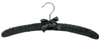 16" Black Satin Top Hanger - Chrome Hook