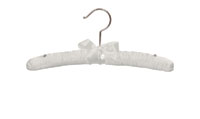12" Ivory Satin Top Hanger - Chrome Hook
