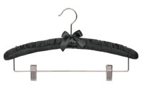16" Black Satin Combination Hanger - Chrome Hook