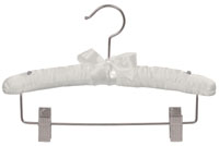 12" Ivory Satin Combination Hanger - Chrome Hook