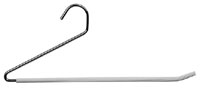 14" Polished Chrome Pant/Skirt Hanger with White Vinyl Sleeve