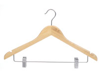 17" Flat Combination Bamboo Hanger - Light Finish