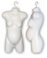 Full Round Three Quarter Maternity Display � Swivel Hook - White