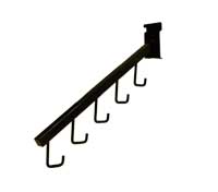 Square Tube 5 J Hook Waterfall Black