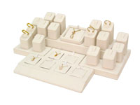 White Leatherette Jewelry Display