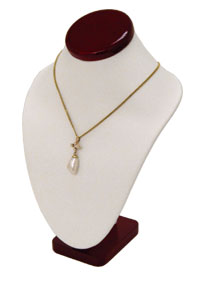 Rosewood Trimmed Necklace Display - 7 1/2"H
