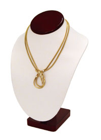 Rosewood Trimmed Necklace Display - 11"H 