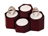 Ring Display with Rosewood Trim - 4 Rings