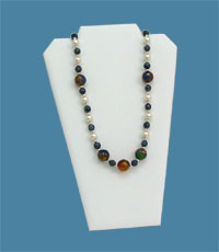 White Leatherette Necklace Jewelry Display 