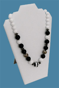 White Leatherette Necklace Jewelry Display 
