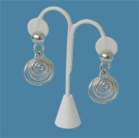 White Leatherette Earring Jewelry Display 