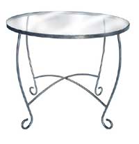 Scroll Style Round Table with Glass Top
