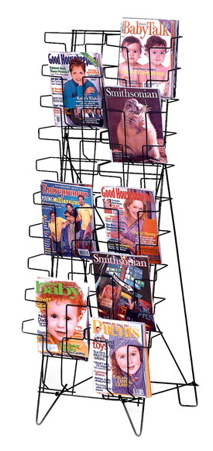 Magazine Rack - 20 Pocket, Black