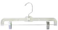 14" Heavyweight Skirt Hangers &amp; Pant Hangers - Clear
