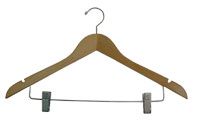 Natural Wood Hangers with Suit Clip