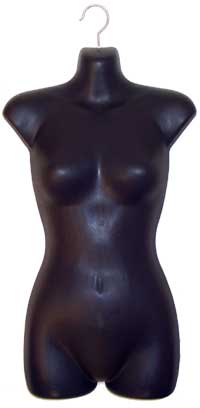 Heavyweight Female Torso Form with Swivel Hook-Black