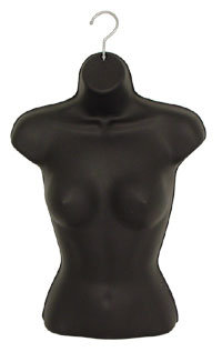 Heavyweight Female Upper Torso Form with Swivel Hook-Black