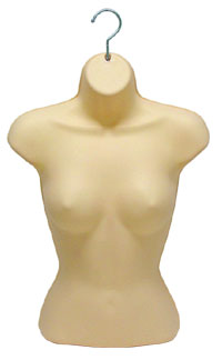 Heavyweight Female Upper Torso Form with Swivel Hook-Fleshtone