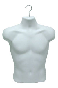 Heavyweight Men's T-Shirt Form with Swivel Hook-White