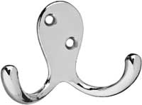 Double Fitting Room Hook - Chrome