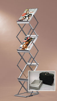 Magazine Rack - Fold Down with Acrylic Pocket Panels