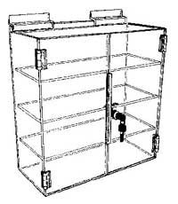 Acrylic Slatwall Display Case - 3-Shelf