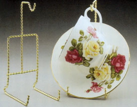 Cup/Saucer Stand Twisted Brass