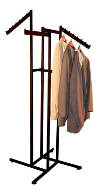 4 Way Rack - Black with Straight Arms and Slant Flag Arms