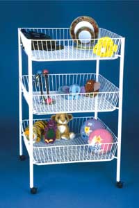 Jumbo Three Tier Basket Unit White