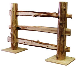 3'H Cedar Log Fence Post Set