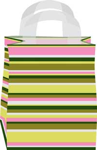 Buenos Aires Frosted Stripe Shopping Bags