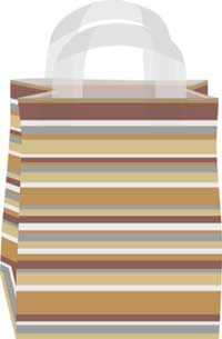 Aztec Metal Frosted Stripe Shopping Bags
