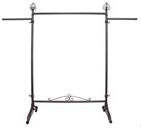 Rolling Rack - Raw Steel with Straight Arms