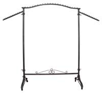 Garment Rack - Rolling Raw Steel Rack with Waterfall Arms