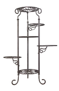 6 Shelf Raw Steel Ornate Metal Table