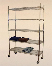 Utility Cart - Wire Five Shelf Rack
