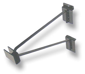 Braced Rectangular Slatwall Hangrail Bracket Black